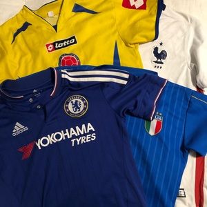 Bundle of 4 kids’ soccer jerseys